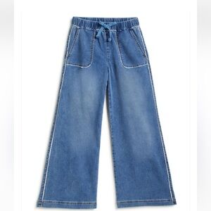 Excellent condition Tractr girls drawstring wide leg with fray hem pants size 10